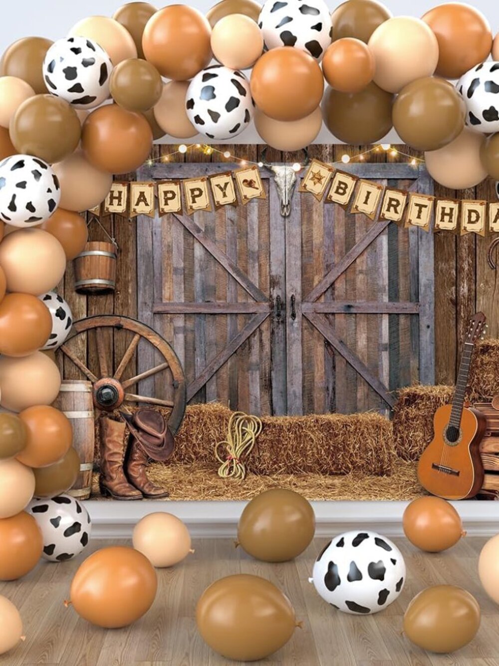 Cowboy Birthday Party Decorations Western Birthday Party Supplies, 65Pcs Cowboy